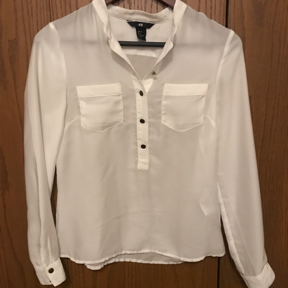 H&M Half Button Down Long Sleeve Top